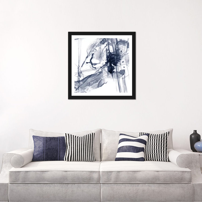 «Charting the Universe I» par Ethan Harper - reproduction d'art, H 24 po x l 24 po x p 1 po, Papier encadré noir, Blanc
