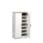 White Wooden Shoe Storage Cabinet, 6 Shelves-707401882