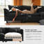 Canapé modulaire modulaire, canapé Cloud confortable avec repose-pieds mobile, canapé à assise profonde - chenille-noir-570139562