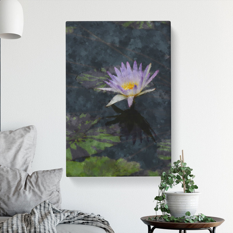 Pretty Water Lily - Wrapped Canvas Painting, 50cm H x 35cm W x 3cm D