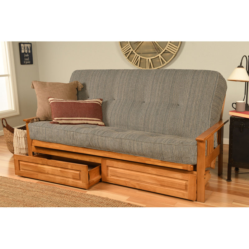 Le cadre de futon double Stratford comprend des tiroirs de rangement et un matelas, Innerspring, Port maritime Taxi