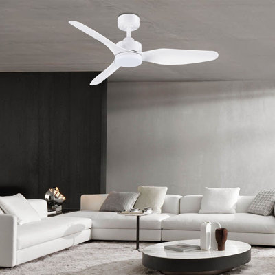 46" 3-Blade Smart Ceiling Fans with LED Lights Remote, Quiet DC Motor, Dimmable, Outdoor Indoor, Controlled by WIFI Alexa App
