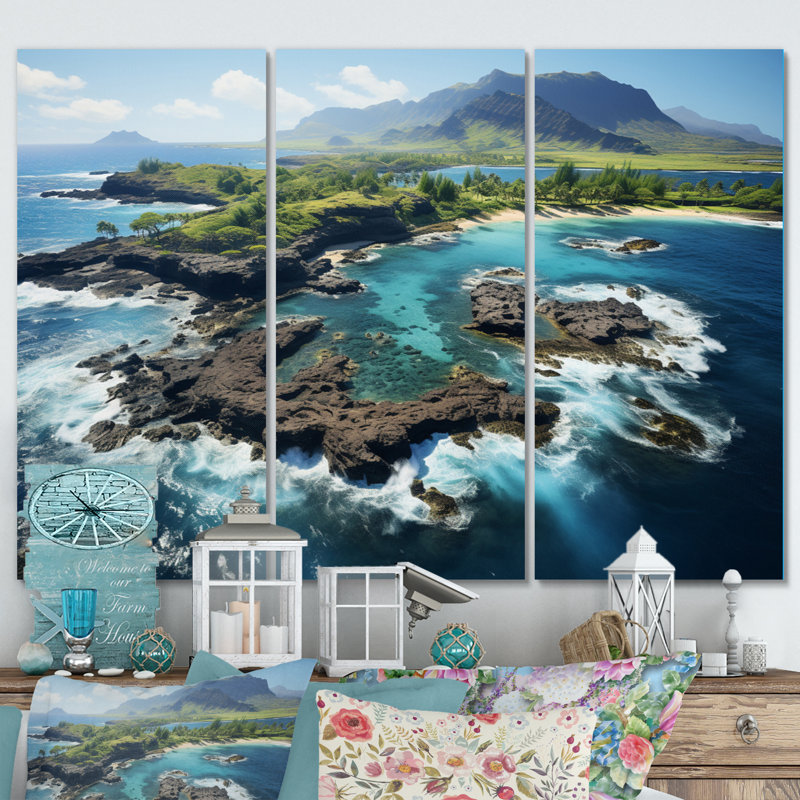 Hawaii Tropical Escape I - Hawaii Canvas Wall Art Set, H 28 po x l 36 po x P 1 po
