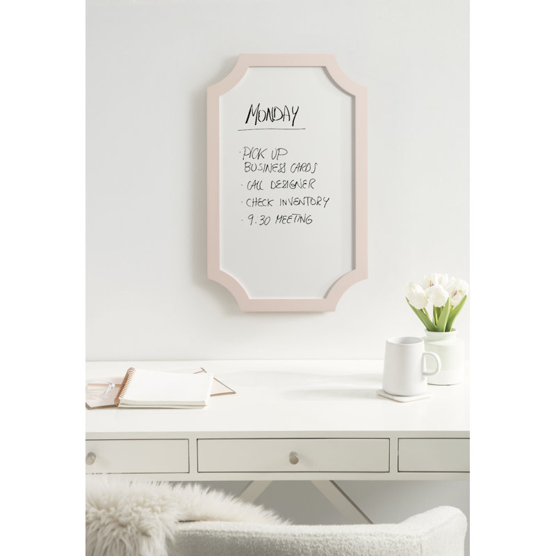 Holbrook Pink Wooden Framed Magnetic Dry-Erase Board with Marker