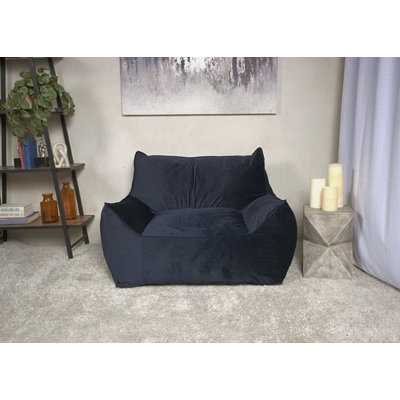 Fauteuil à billes en velours avec accoudoirs