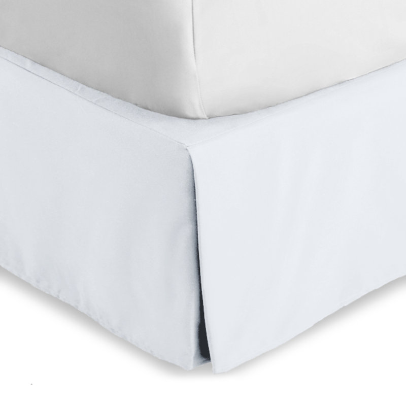 Jupe de lit plissée 15 po sur mesure, Double, Blanc