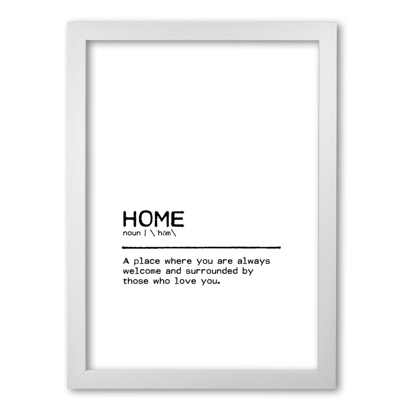 Home Welcome - Print, 42 cm H x 30 cm W x 5 cm D, White Grain Frame