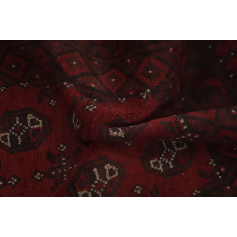 Tapis de vestibule oriental rouge à motif d'éléphants 3 x 4