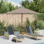 Parasol de patio avec poteau en bois vidaXL 59,1 x 78,7 po taupe-132433452