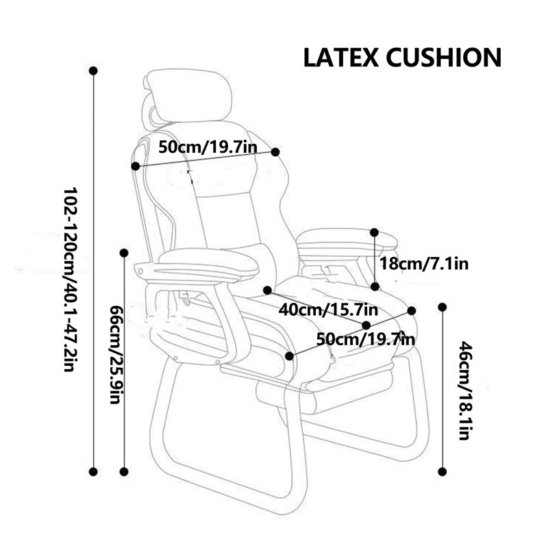Bureau d'ordinateur de jeu avec fonction berçante Fauteuil de travail confortable à un clic inclinable Pieds en arc robustes Coussin à haute résilience et similicuir en similicuir blanc 
