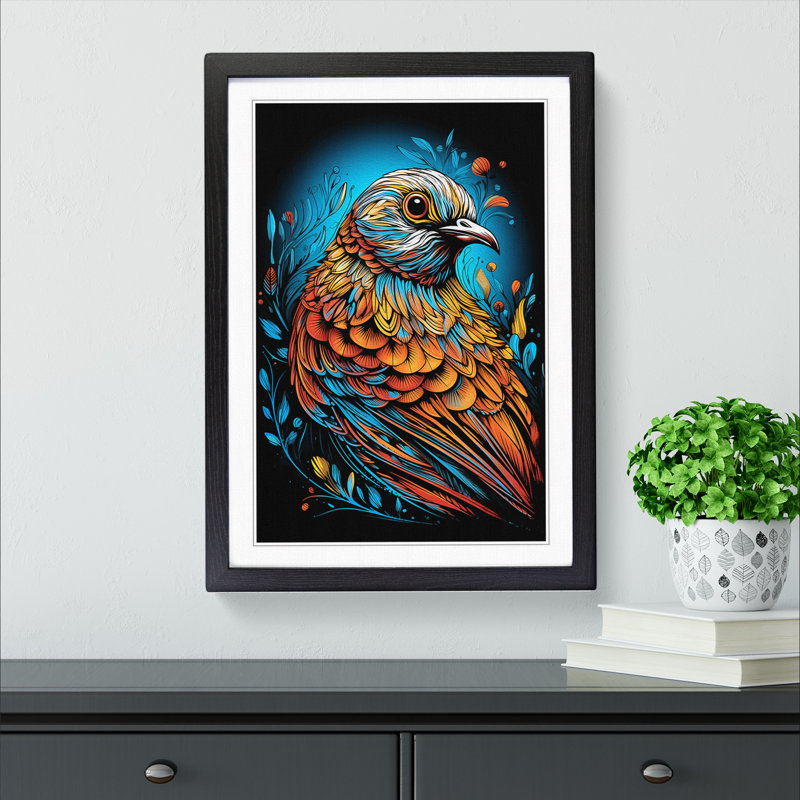 Partridge Line - Single Picture Frame Print on Wood, Black Framed, 64cm H x 46cm W x 2" D