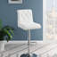 Tabouret de bar réglable à hauteur réglable au gaz en similicuir capitonné à base chromée, ensemble moderne de 2 chaises