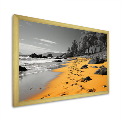 Plage de sable jaune - imprimé