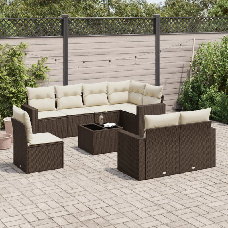 Ensemble de canapé de jardin Vidaxl - brun