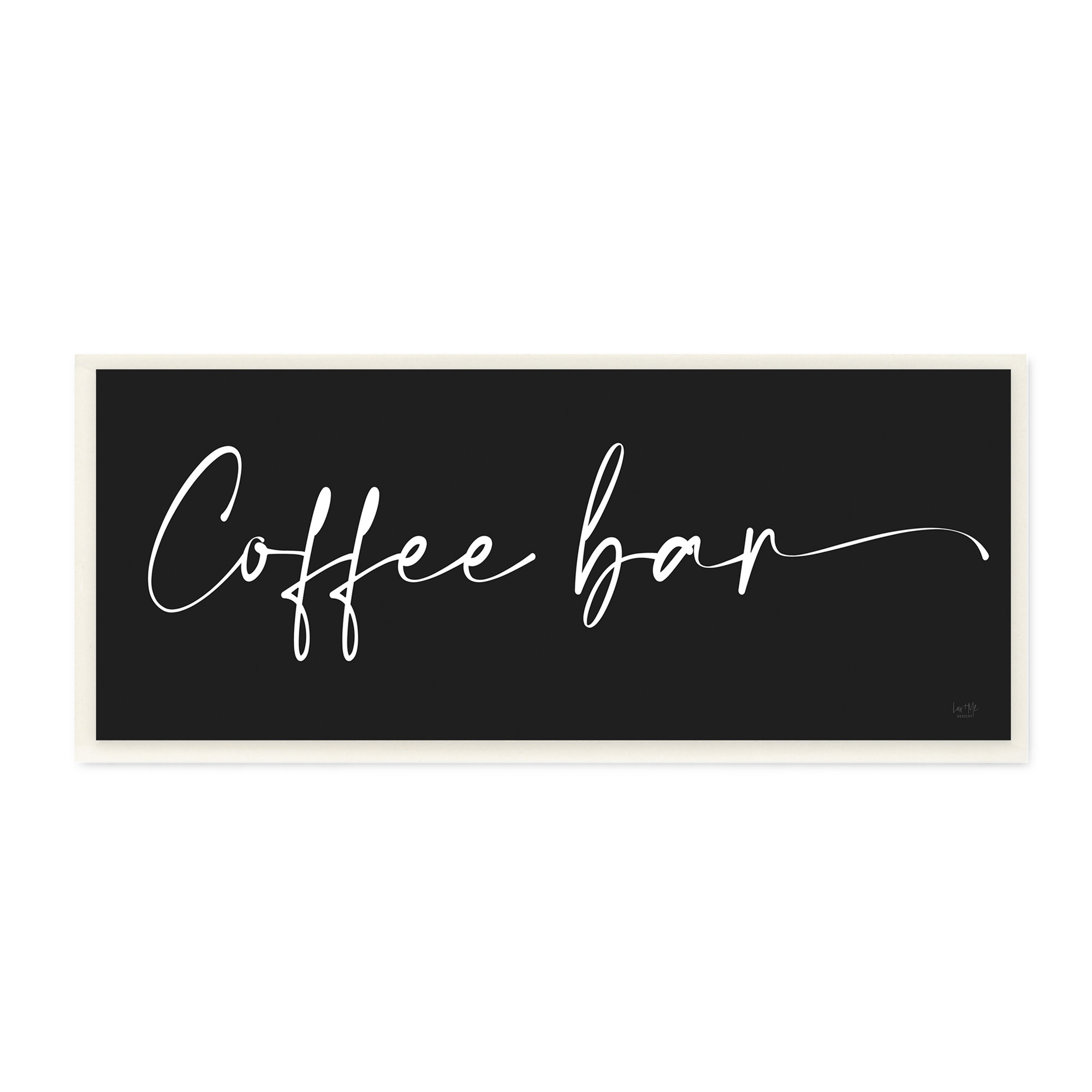 Stupell Industries Coffee Bar Classy Script Text Black Background Sign ...