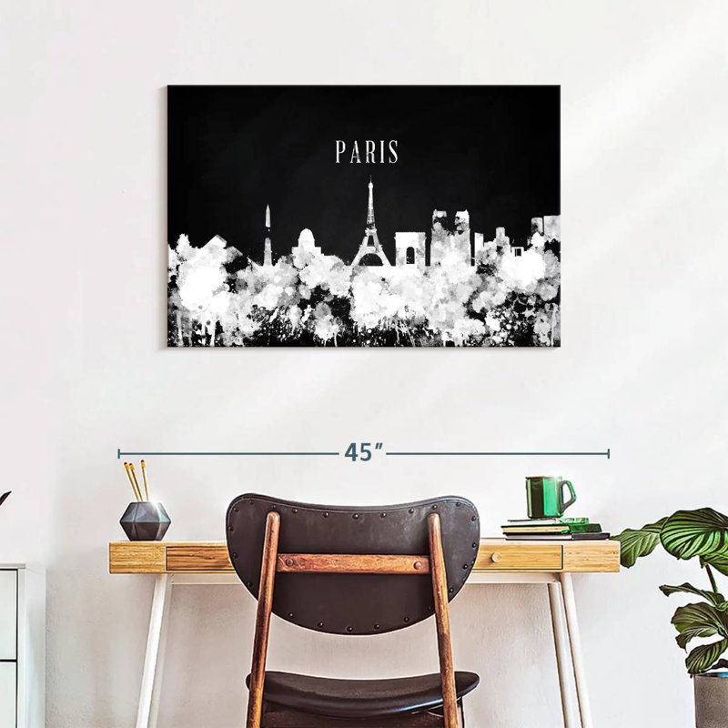 " Paris Skyline BW Canvas Print " by Artful Cityscapes, 24" W x 36" H