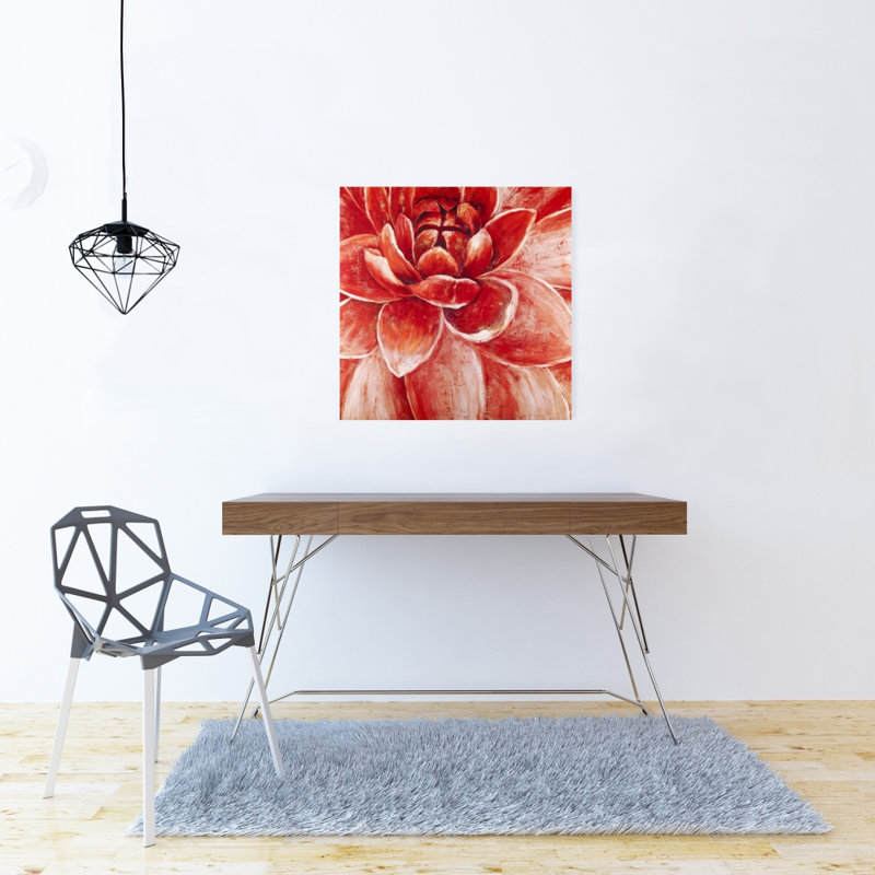 Toile de chrysanthème rouge | Art floral floral