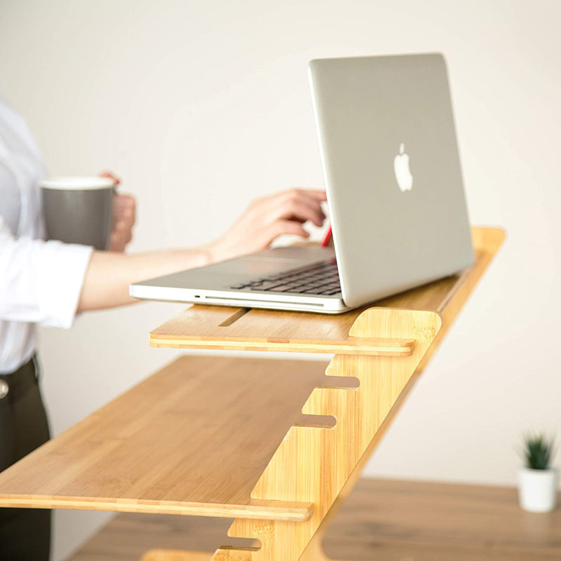 Aoibh Adjustable Solid Wood Standing Desk Converter