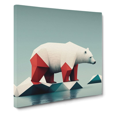 Polar Bear Suprematism - Wrapped Canvas