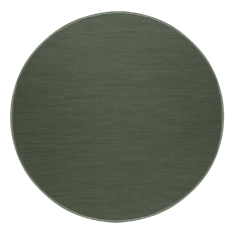 Tapis vert uni lavable à la machine, Rond 3 pi