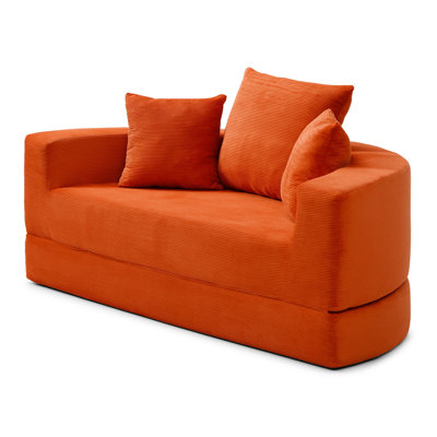 Convertible sofa couch bed,multi-functional,circular bed,adjustable Futon sofa ,No Assembly compressed corduroy floor lounge sofa for Apartment office bedroom living room