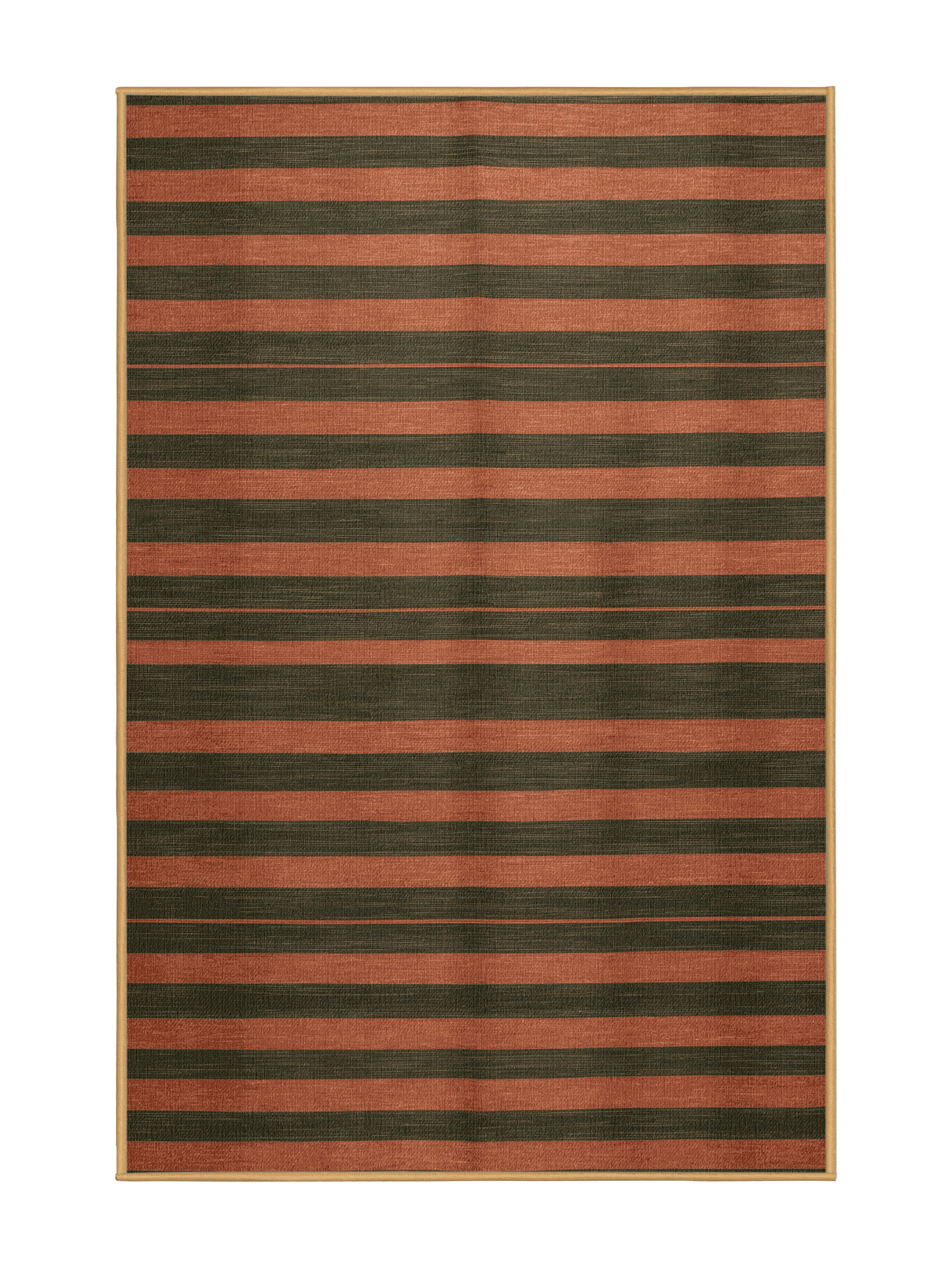Hokku Designs Machine Washable Horizontal Stripes Brown Area Rug | Wayfair