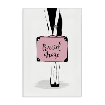 «Travel More & Valise», art mural sur toile par Martina Pavlova