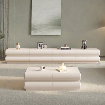 Simple style TV cabinet coffee table combination