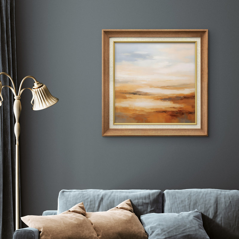 Art mural encadré de qualité supérieure - impression de paysage rétro pour décor de chambre à coucher - 26 po x 36 po