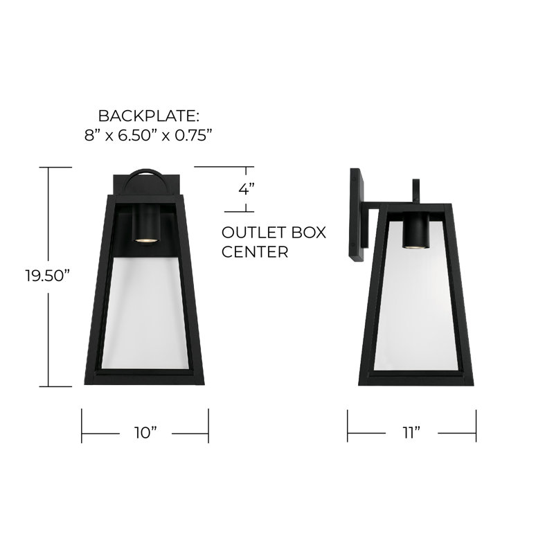 Wall Light, Black, 19.5" H x 10" W x 11"D