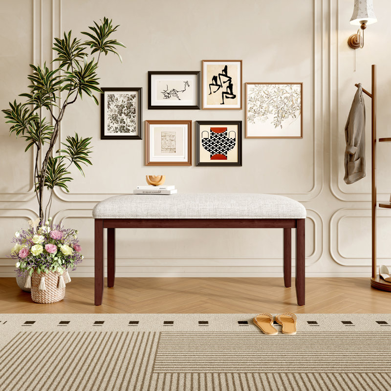 Banc rembourré pour chambre à coucher, Cerisier