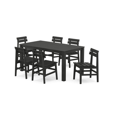 Modern Studio Plaza Chair 7-Piece Parsons Table Dining Set by POLYWOOD