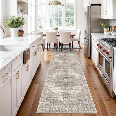 Washable Area Rugs - Large Rugs for Living Room Stain Resistant Carpet Vintage Rugs for Bedroom with Non Slip Backing Home Decor Floor Decoration Mat