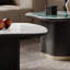 Table basse en bois avec pierre micro-cristalline