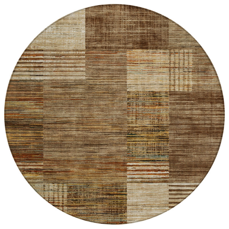 Machine Washable Indoor/Outdoor Jacinto ACN2149 Geometric Rug, Round 8'