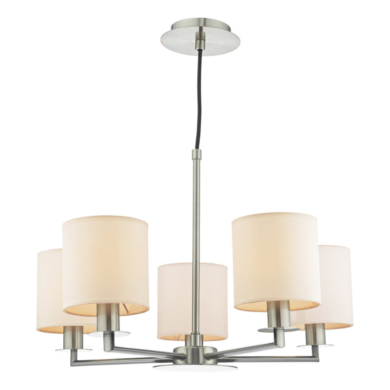 Catlin 5 - Light Candle Style Chandelier, Satin Chrome