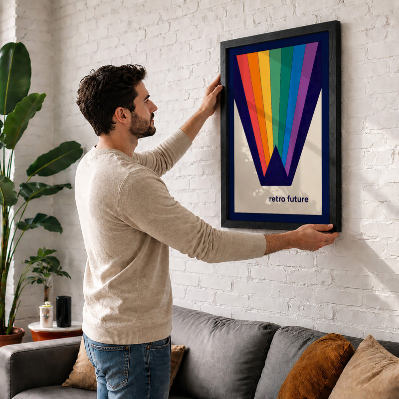 Future Retro - Framed Print, A1 - 84.1 x 59.4 cm, White