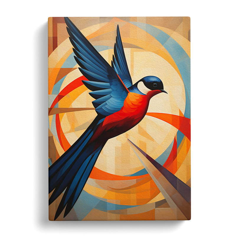 Swallow Constructivism No.2 - Wrapped Canvas, 50cm H x 35cm W x 3cm D