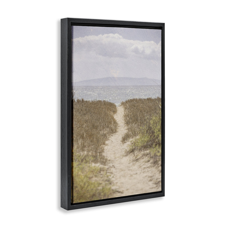 Cadre flottant Path to Misty Ocean, design par Aaron Matheson, H 31 po x l 21 po, Cadre flottant noir de jais