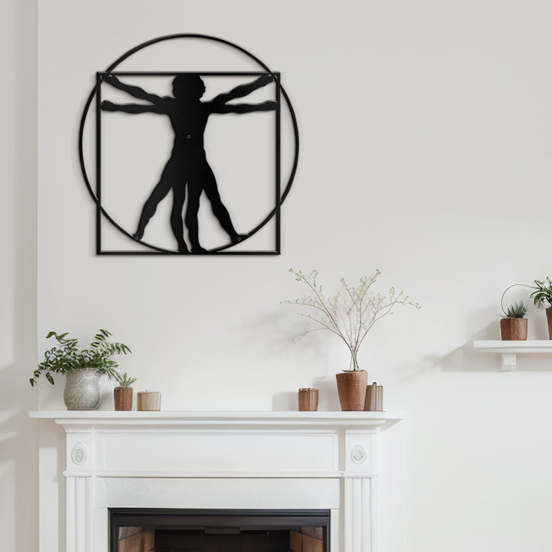 Décoration murale en métal, Noir, H 30 po x l 30 po x P 0,05 po