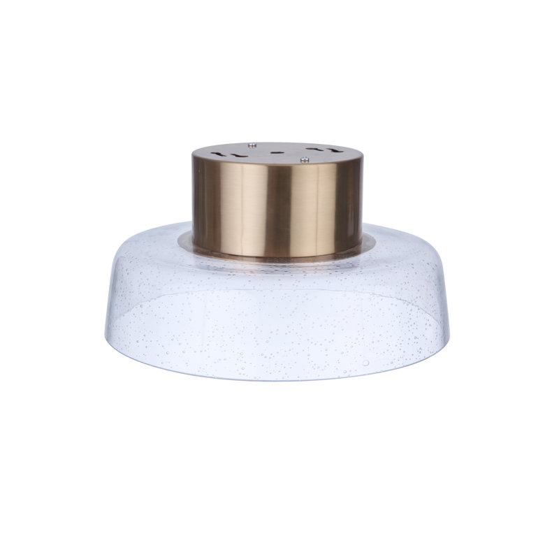 Plafonnier semi-encastré 1 lumière DEL Talisha, Laiton, H 6 po x l 12,5 po x P 12,5 po