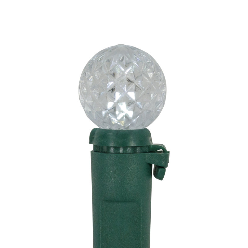 Lumières de Noël DEL G12 Berry - fil vert 16 pi - 50 carats, Blanc pur