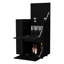 Chariot-bar noir polyvalent pour recevoir avec forme et roues rectangulaires élégantes pour la cuisine