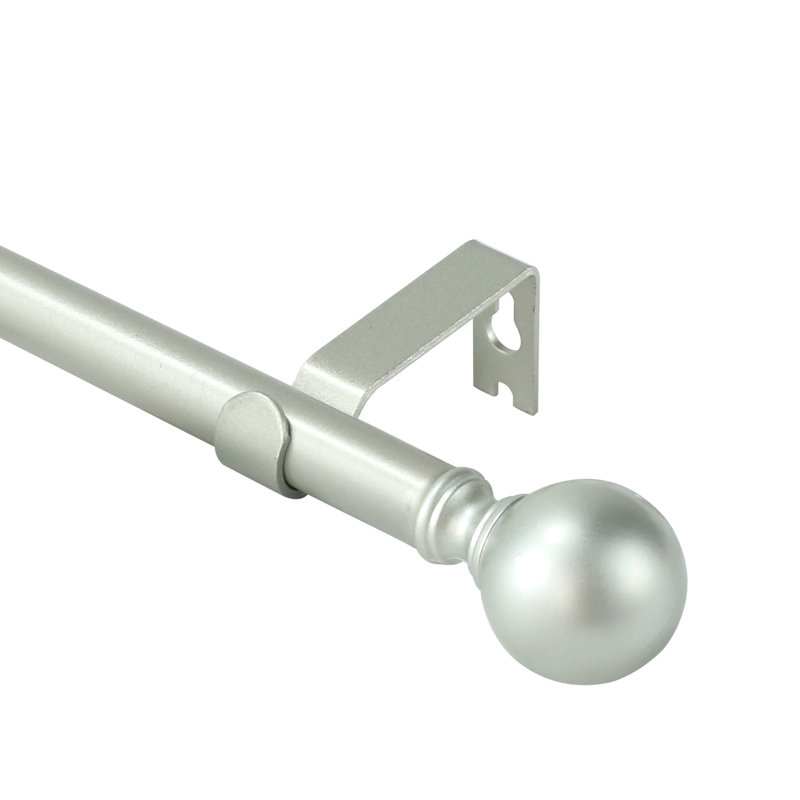 Tringle à rideaux simple ajustable Plante Ball, H 0,625 po x l 84 po x P 0,625 po, Étain