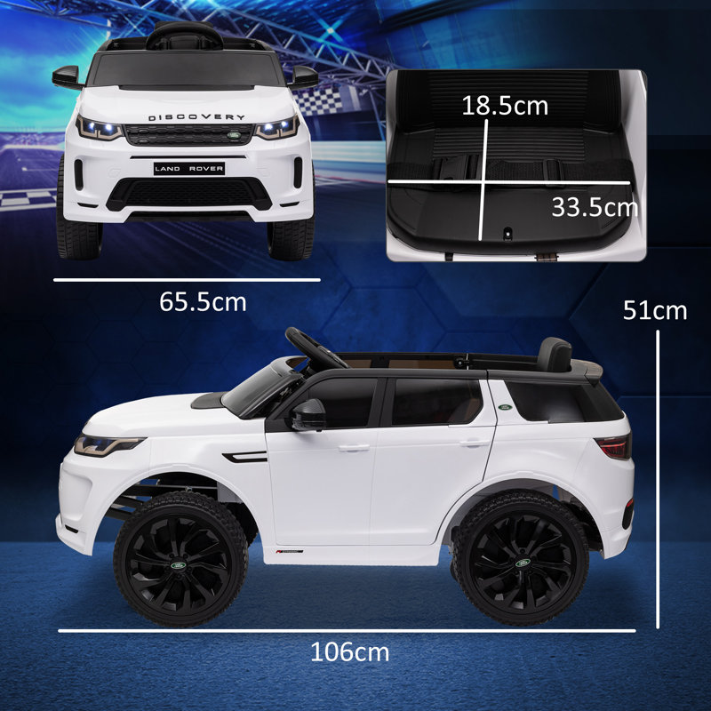 AIYAPLAY Land Rover Discovery Sport Licensed Kids Electric Car 12V, White