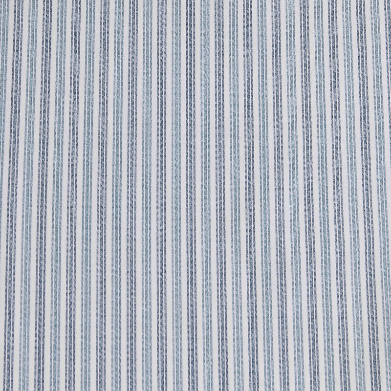 Ensemble de draps en percale de coton Shasta Lake , Ensemble de draps pour lit double avec 2 taies d'o, Rayures fines bleues