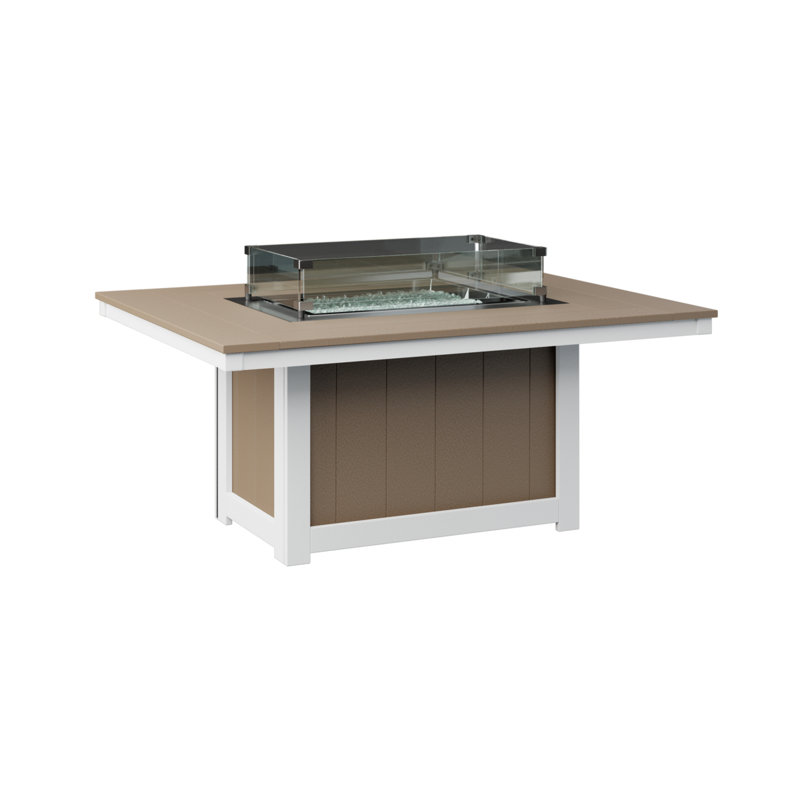 Foyer de table rectangulaire avec base blanche Berlin Gardens Donoma, H 24 po x l 53,87 po x P 41,37 po, Bois vieilli