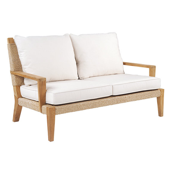 Hadley Outdoor 2 - Seat Loveseat, Fog, Hadley Natural Rope