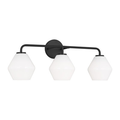 Rooks 26" W Steel 3-Light Dimmable Vanity Light with Glass Shades