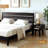 Acacia Serena Solid Wood Nightstand, Mid Century Modern Side Table Bedroom with Storage-594376290
